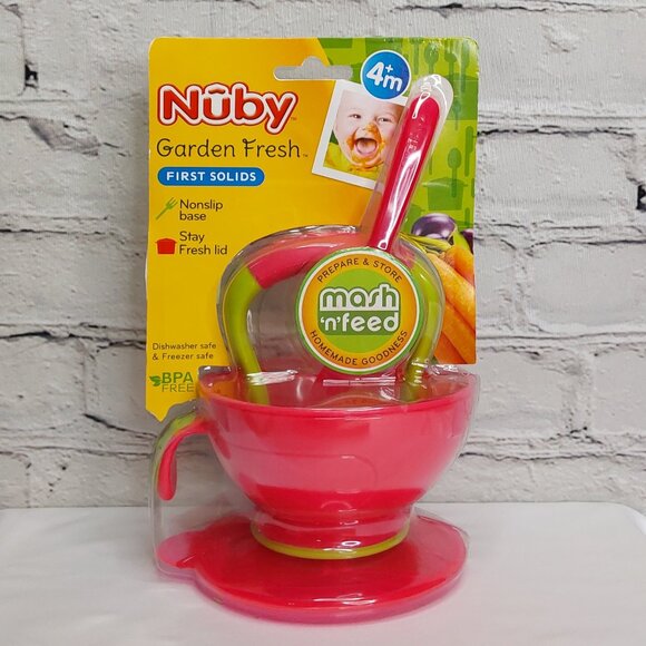 NUBY 'GARDEN FRESH MASH~N~FEED' BOWL & STORAGE - Picture 1 of 16
